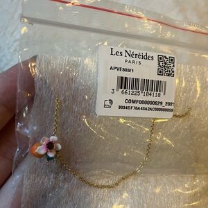 NWT Les Nereides orange floral necklace